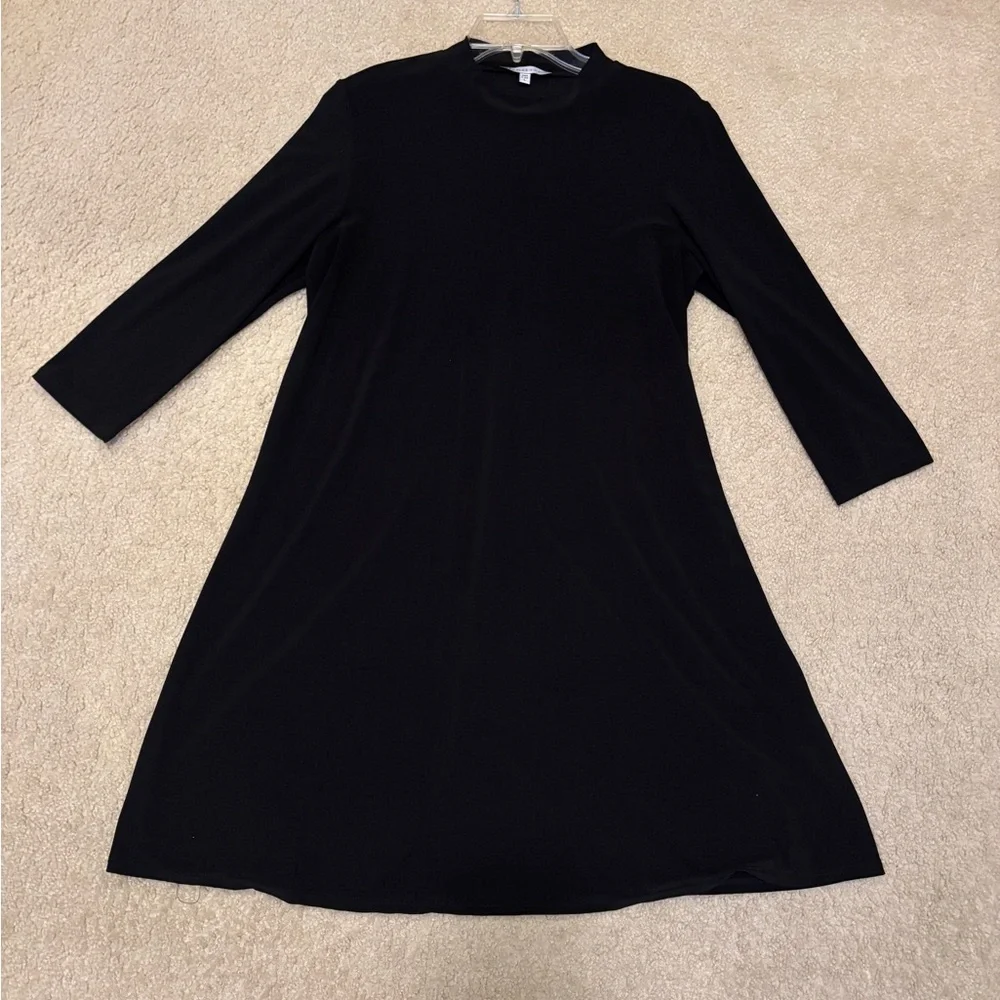 EUC Annalee + Hope Black Mockneck Skater Tent Mini Midi Dress | Women’s Large - Picture 1 of 11
